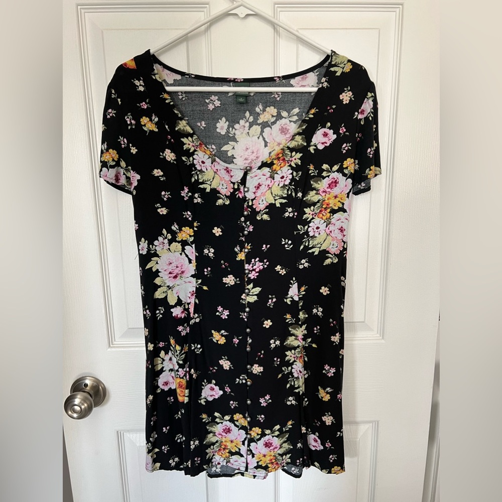Wild Fable Black Floral Mini Dress sz S